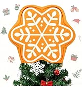 Christmas Gingerbread Tree Topper Snowflake Gingerbread Tree Topper Ornaments for Xmas Holiday Pa...