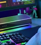 havit Computer Speakers for Desktop PC, Bluetooth 5.3 Pc Soundbar with Dynamic LED Light, HiFi St...