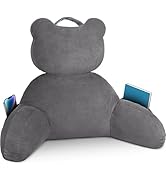 TranquilRelax Reading Pillow, Back Pillow with Pockets for Bed Sitting Up, Large Reading Pillows ...