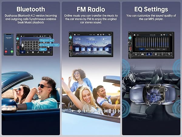 Car Stereo Double Din Car Radio Wireless Carplay Android auto Touch Screen