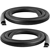 3.93Ft Car Door Weather Stripping, 2PCS Thickened Rubber Edge Trim with U-Shaped Metal Clips for ...