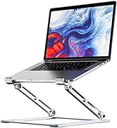 Laptop Stand for Desk, Adjustable Computer Stand with 360° Rotating Base, Ergonomic Laptop Riser ...