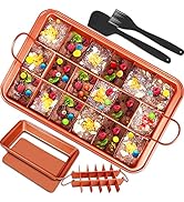 Brownie Pan with Dividers, Brownies Pan with Cutter, Nonstick Brownie Baking Pan with Spatula Bru...