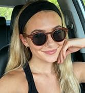 SUNGAIT Round Wood Polarized Sunglasses Womens Vintage