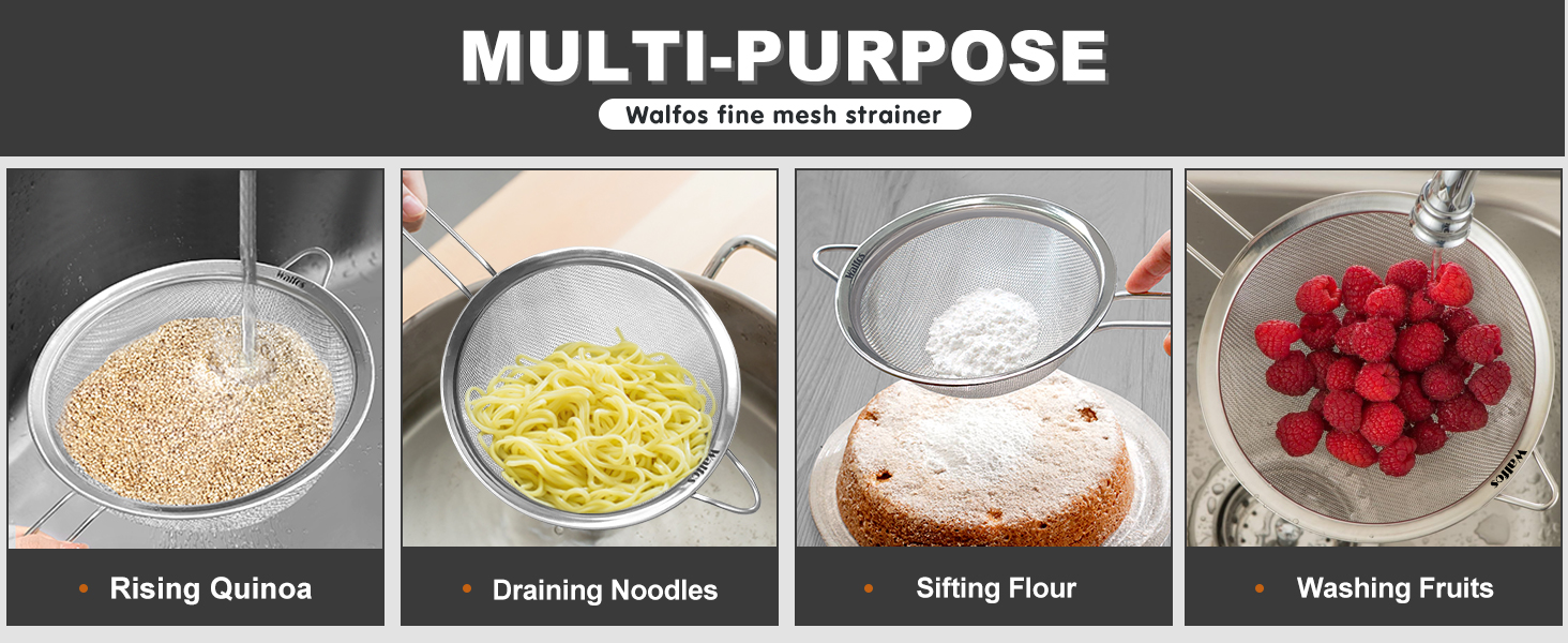 mesh strainer with handle stainless steel strainer