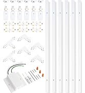 TuyuBEE 20FT H Track Lighting Rails Kit with Floating Canopy Connector, White H Type Track Rails ...
