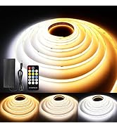 CCT COB LED Strip Lights, 32.8ft Dimmable 2700K-6500K 24V Tunable White LED Light Strip Kit, High...