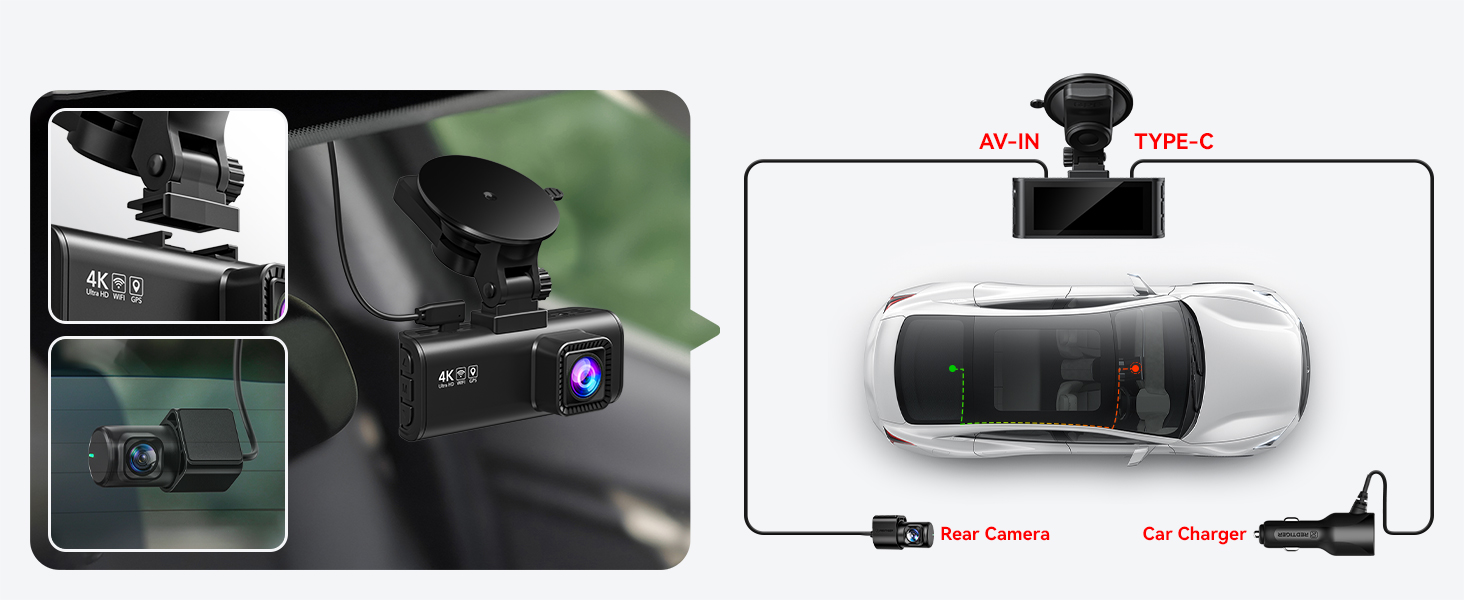 4k front and rear dashcam