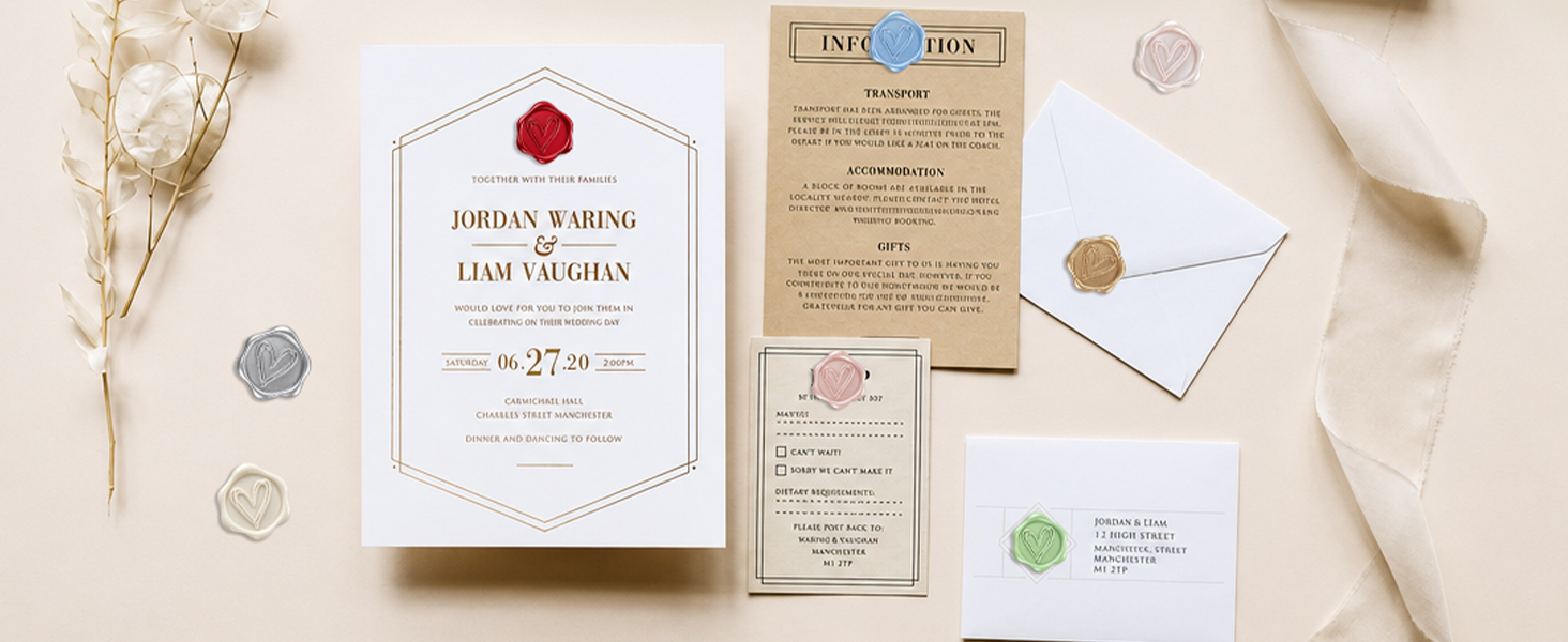 Heart Wax Seal Stickers