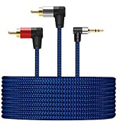 LDKCOK RCA to 3.5mm Aux Cable 3ft, Braided 3.5mm Male to 2RCA Male Stereo Y Splitter RCA Cable. f...