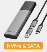 iDsonix M.2 NVMe SATA SSD Enclosure Adapter[Tool Free][Aluminum], NVMe to USB C&amp;A 3.2 Gen 2 10Gbp...