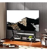 Arc-shaped Art Mobile TV Stand Rolling TV Cart with Wheels for most 50-100 Inch TV Portable Floor...