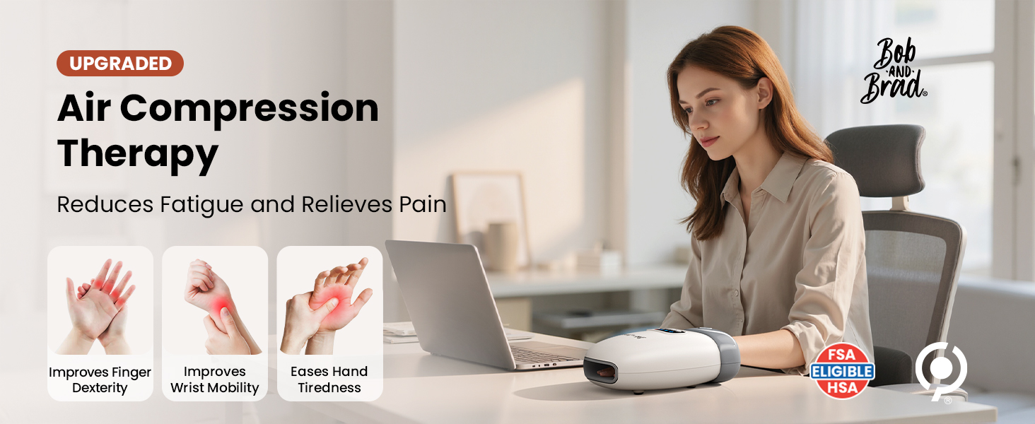 professional hand massager for arthritis and carpal tunnel with heat and compression UL certified