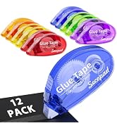 Secopad 12 Pack Scrapbook Tape, Double Sided Tape Roller for Crafts, Adhesive Glue Runner for Scr...