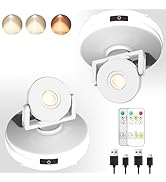 Wireless LED Spotlight 2 Pack, Rechargeable Uplights Battery Powered Picture Lights with Remote, ...