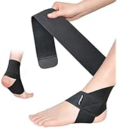 HiRui Ankle Support Brace for Men &amp; Women, Adjustable Compression Strap for Sprains, Plantar Fasc...