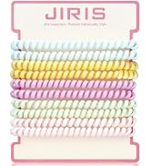 JIRIS Spiral Hair Ties, 10-Pack Small Phone Cord Hair Bands, No-Damage Elastic Coil Ponytail Hold...