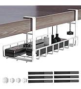 Under Desk Cable Management Tray, Xpatee Upgraded Wire Management No Drill No Screws, Cable Tray ...
