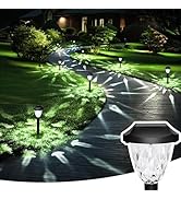 GIGALUMI 8 Pack Solar Lights Outdoor, Solar Pathway Lights with Great Pattern, Waterproof Auto On...