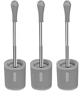 Toilet Brush &amp; Holder Set,3 Pack Grey