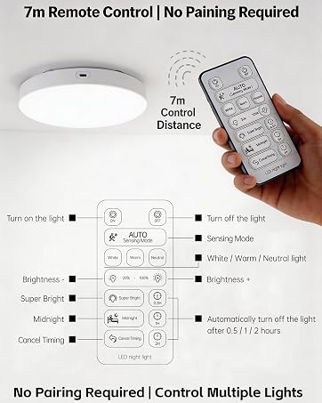 motion sensor led ceiling light with remote