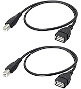 SinLoon USB 2.0 Printer Cable, 20 INCH USB Type A Female to Type B Male Printer Scanner Cord, for...