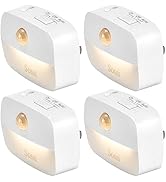Motion Sensor Night Light Indoor Plug in,10-60Lm Stepless Dimming,3 Light Sources,Smart Night Lig...