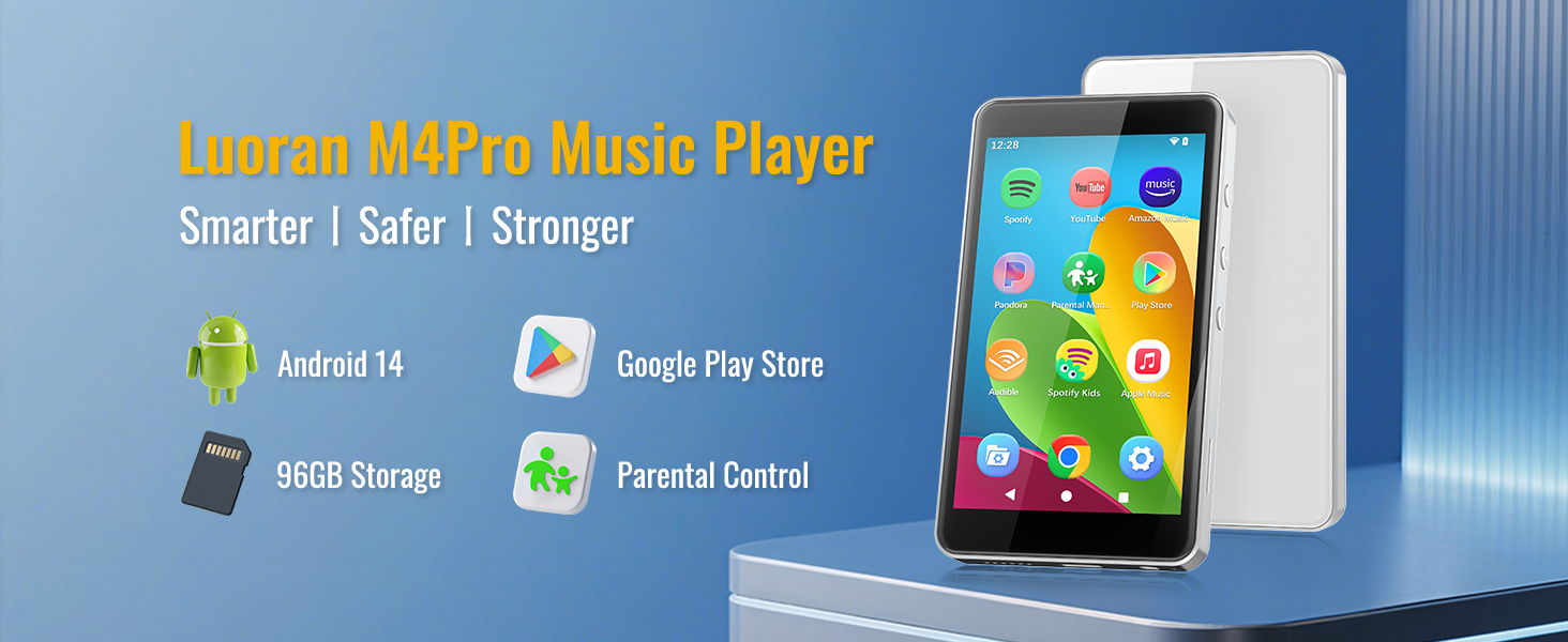 M4Pro MP3 Player for kids with Spotify