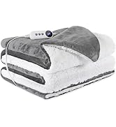 STHYTON Heated Blanket 72"x84" Full Size, Dual-Sided with Soft Flannel &amp; Sherpa Fabric, Electric ...