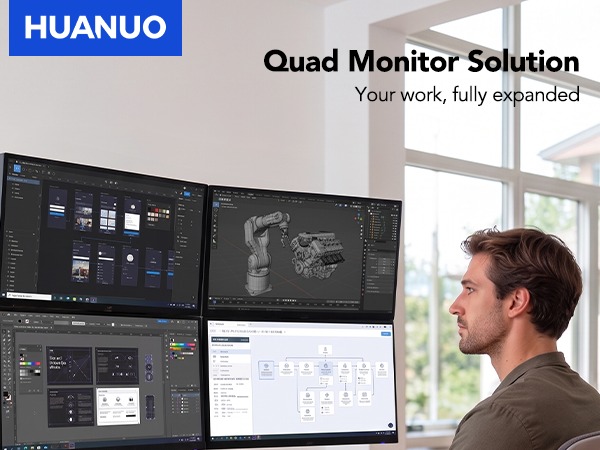 quad monitor stand