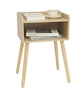 MaxSmeo Nightstand, Mid Century Modern Side Table Bedroom with Storage, Small End Bedside Table w...