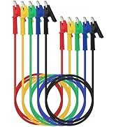 SWANLAKE 5-Piece Dual-Ended Alligator Clip Test Leads, 1000V 15A 3.5ft/1M Electrical Alligator Cl...