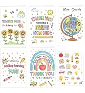 LIJUGITF 10 Pack Teacher Appreciation Coloring Greeting Cards with Envelopes and Stickers, Thank ...