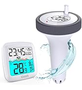 Uzoli Pool Thermometer Floating Easy Read, Wireless Swimming Pool Thermometer with Indoor Humidit...