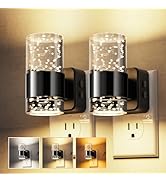 L LOHAS LED Night Lights Plug into Wall 2 Pack, Dimmable Night Light with Dusk-to-Dawn Sensor, Co...