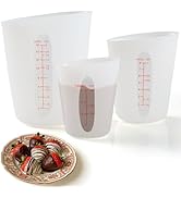 Sidosir 3Pcs Silicone Food-Grade Chocolate Melting Cups with Marking Ounce/Cup, Reusable Silicone...