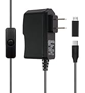 5V 3A 2.5A Raspberry Pi 4 Pi 3 Power Supply for Pi 4 Model B 1GB 2GB 4GB, USB Type-C with On/Off ...