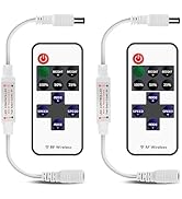 VIPMOON 2 Pack 11 Key RF Remote Controller Mini Wireless Dimmer Switch Control Brightness DC 5-24...