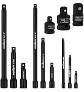 HORUSDY 12Pcs Socket Extension Set, 1/4", 3/8" and 1/2" Impact Drive Socket Extension, Socket Ada...