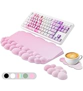Wrist Rest with Keyboard Stand, Ergonomic Computer Wrist Support Pad, Cloud Keyboard Riser Holder...