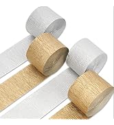 PartyWoo Crepe Paper Streamers 4 Rolls 328ft, Pack of Gold and Silver Crepe Paper for Party Decor...