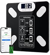 Smart Scale for Body Weight and Body Fat, Digital Bathroom Scale with BMI Muscle Mass, Bluetooth ...