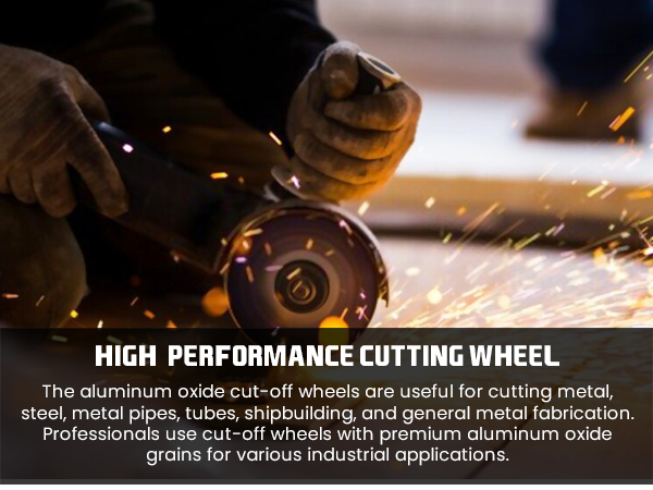 Industrial aluminum oxide cut-off wheels for efficient cutting of steel, tubes, and metal.