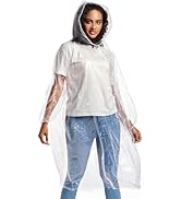 ALBRY Disposable Rain Ponchos for Adults with Drawstring Hood - Emergency Rain Ponchos Family Pac...