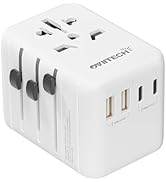 35W Universal Travel Adapter with 5 USB Ports, International Wall Charger for for US to European ...