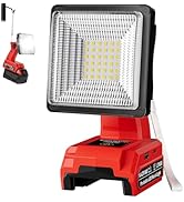 1500LM LED Work Light for Milwaukee M18 18V Battery, 25W Portable Flood Light with USB & Type-C P...
