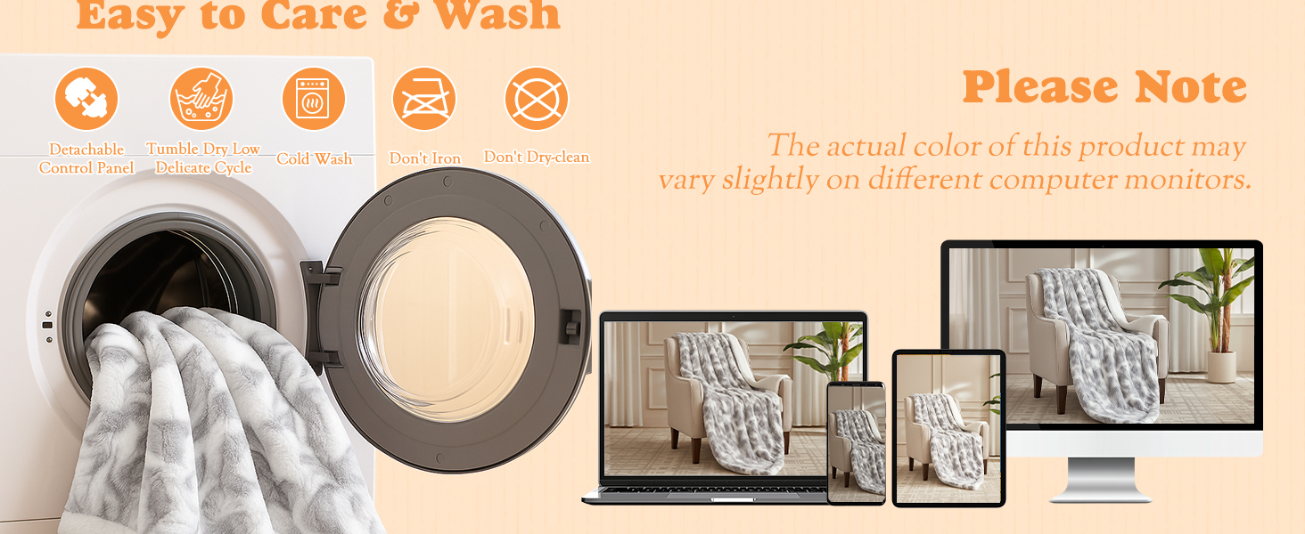 Faux Fur Heated Blanket