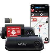 Cobra Smart Dash Cam with Interior Cam (SC 201) - Full HD 1080P Resolution, Built-in WiFi & GPS, ...