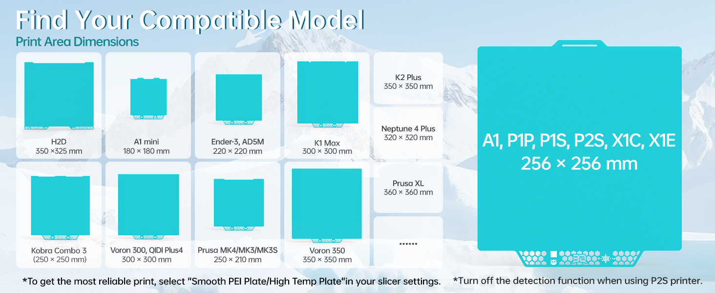 BIQU CryoGrip Pro Glacier 257x257mm Panda Build Plate for Bambu-Lab P1S/P1P/P2S/X1C/X1E/A1