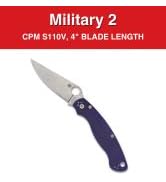 Spyderco Knives Military 2 Compression Lock C36GPDBL2 Blue G10 CPM-S110V Stainless Pocket Knife
